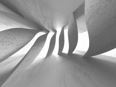 Beton mimari arka plan. Soyut boş karanlık oda. 3D render illüstrasyon