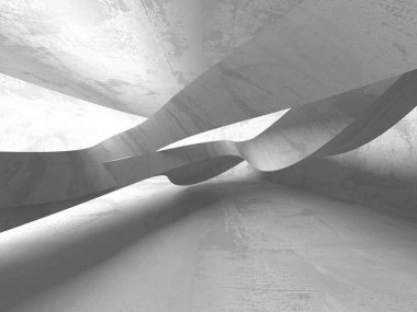 Geometrik beton mimari arka plan. 3D render illüstrasyon