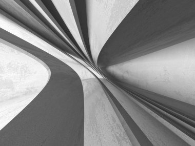 Geometrik beton mimari arka plan. 3D render illüstrasyon