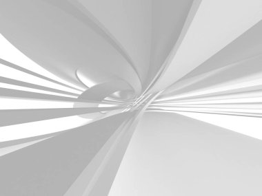 Soyut modern beyaz mimari arka planı. 3d resimleme