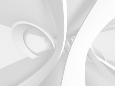 Soyut modern beyaz mimari arka planı. 3d resimleme