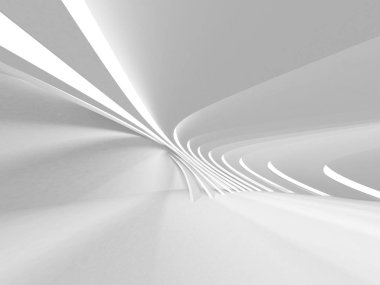 Soyut modern beyaz mimari arka planı. 3d resimleme