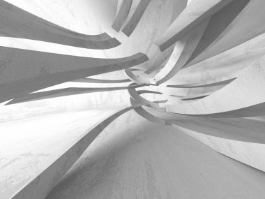 Karanlık beton boş oda. Modern mimari tasarım. Kentsel dokulu arka plan. 3D render illüstrasyon