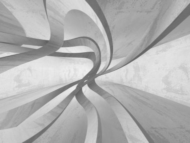 Karanlık beton boş oda. Modern mimari tasarım. Kentsel dokulu arka plan. 3D render illüstrasyon