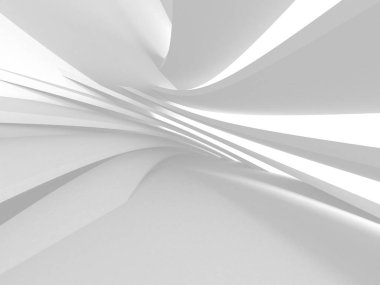 Soyut modern beyaz mimari arka planı. 3d resimleme