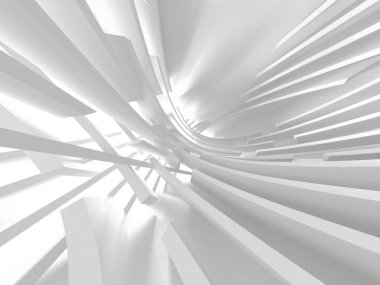Soyut modern beyaz mimari arka planı. 3d resimleme