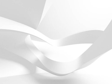 Soyut modern beyaz mimari arka planı. 3d resimleme