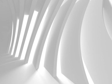 Soyut modern beyaz mimari arka planı. 3d resimleme