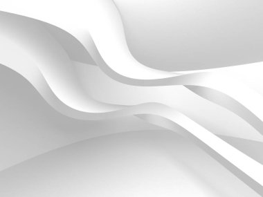 Soyut modern beyaz mimari arka planı. 3d resimleme