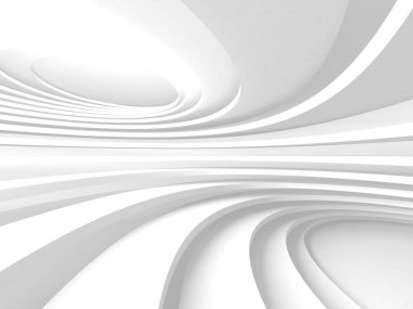 Soyut modern beyaz mimari arka planı. 3d resimleme