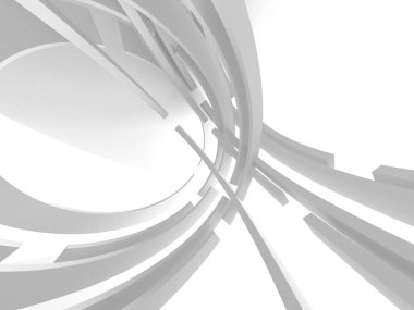 Soyut modern beyaz mimari arka planı. 3d resimleme