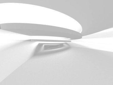 Soyut modern beyaz mimari arka planı. 3d resimleme