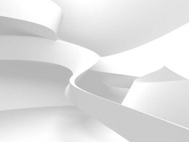 Soyut modern beyaz mimari arka planı. 3d resimleme