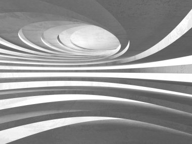 Karanlık Bodrum boş odası iç. Beton duvarlar. Mimari arka plan. 3D render illüstrasyon