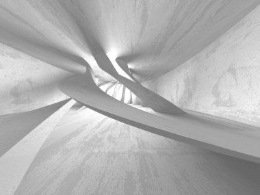 Geometrik beton mimari arka plan. 3D render illüstrasyon