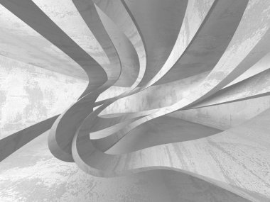 Geometrik beton mimari arka plan. 3D render illüstrasyon