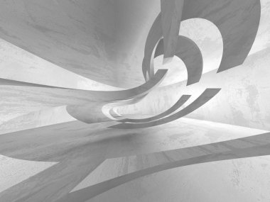 Geometrik beton mimari arka plan. 3D render illüstrasyon