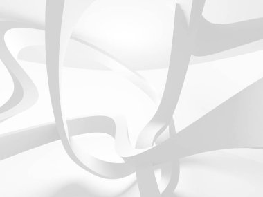 Beyaz Mimarlık inşaat Modern iç arka plan. 3D render illüstrasyon