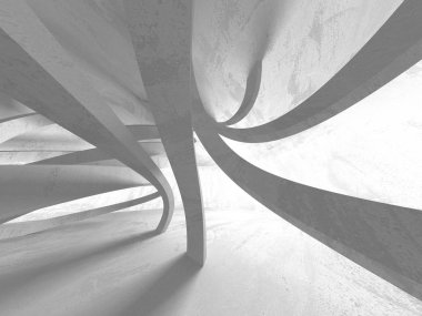 Geometrik beton mimari arka plan. 3D render illüstrasyon