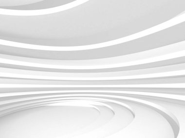 Beyaz Mimarlık inşaat Modern iç arka plan. 3D render illüstrasyon