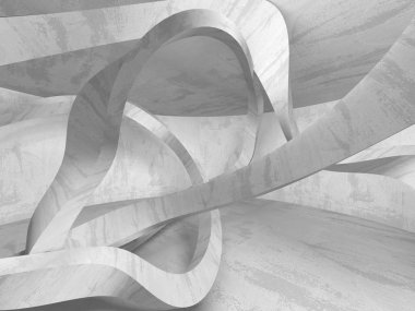 Geometrik beton mimari arka plan. 3D render illüstrasyon