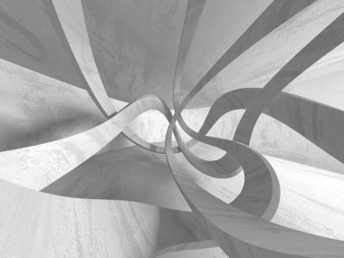 Geometrik beton mimari arka plan. 3D render illüstrasyon