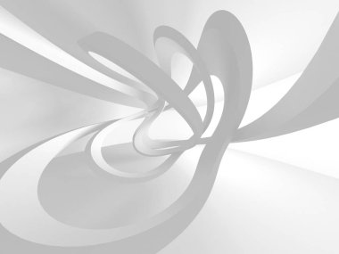 Beyaz Mimarlık inşaat Modern iç arka plan. 3D render illüstrasyon