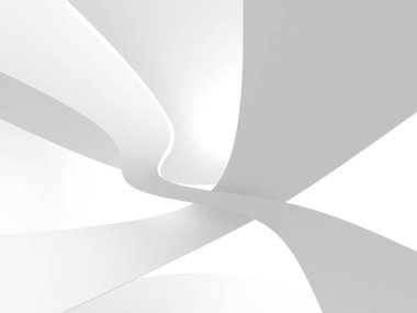 Beyaz Mimarlık inşaat Modern iç arka plan. 3D render illüstrasyon