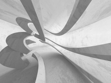 Geometrik beton mimari arka plan. 3D render illüstrasyon