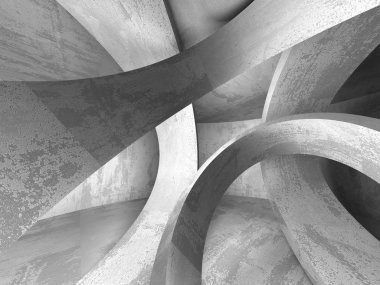 Geometrik beton mimari arka plan. 3D render illüstrasyon