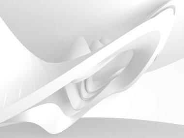 Soyut modern beyaz mimari arka planı. 3d resimleme