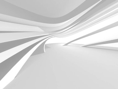 Soyut modern beyaz mimari arka planı. 3d resimleme