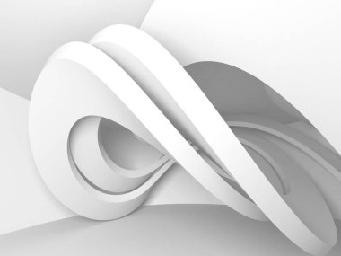 Soyut modern beyaz mimari arka planı. 3d resimleme