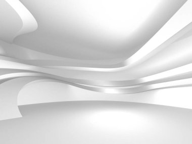 Soyut modern beyaz mimari arka planı. 3d resimleme
