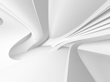 Soyut modern beyaz mimari arka planı. 3d resimleme