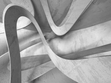 Beton mimari arka plan. Soyut boş karanlık oda. 3D render illüstrasyon