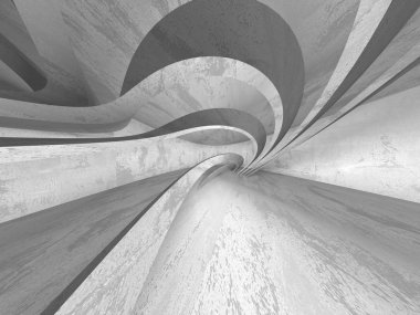 Beton mimari arka plan. Soyut boş karanlık oda. 3D render illüstrasyon