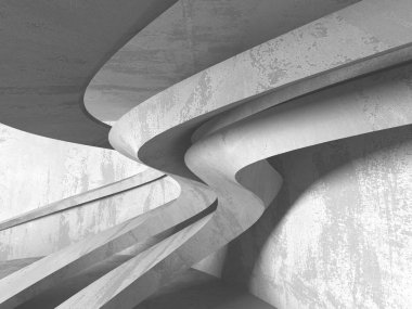 Geometrik beton mimari arka plan. 3D render illüstrasyon