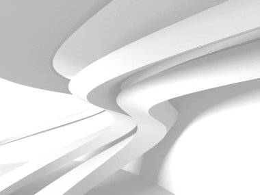 Soyut modern beyaz mimari arka planı. 3d resimleme
