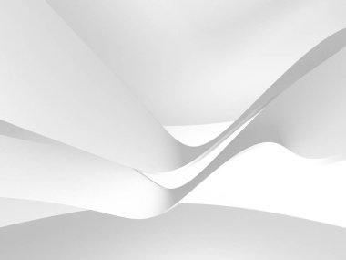 Soyut modern beyaz mimari arka planı. 3d resimleme