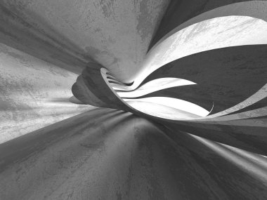 Geometrik beton mimari arka plan. 3D render illüstrasyon