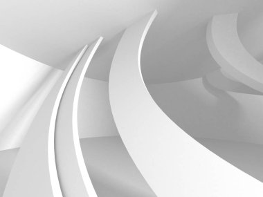 Beyaz Mimarlık inşaat Modern iç arka plan. 3D render illüstrasyon