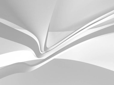 Soyut modern beyaz mimari arka planı. 3d resimleme