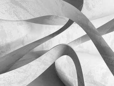 Geometrik beton mimari arka plan. 3D render illüstrasyon