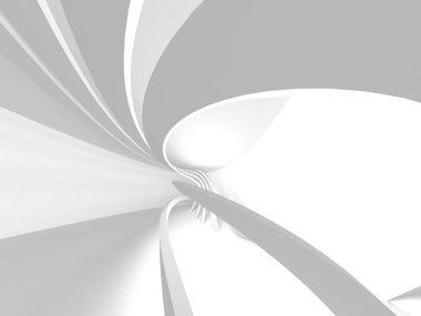 Soyut modern beyaz mimari arka planı. 3d resimleme