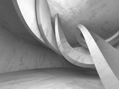 Geometrik beton mimari arka plan. 3D render illüstrasyon