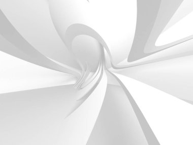 Soyut modern beyaz mimari arka planı. 3d resimleme