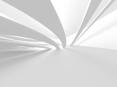 Soyut modern beyaz mimari arka planı. 3d resimleme