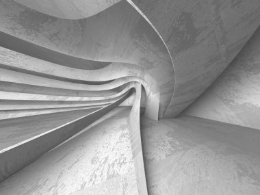 Geometrik beton mimari arka plan. 3D render illüstrasyon