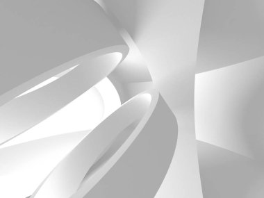 Soyut modern beyaz mimari arka planı. 3d resimleme